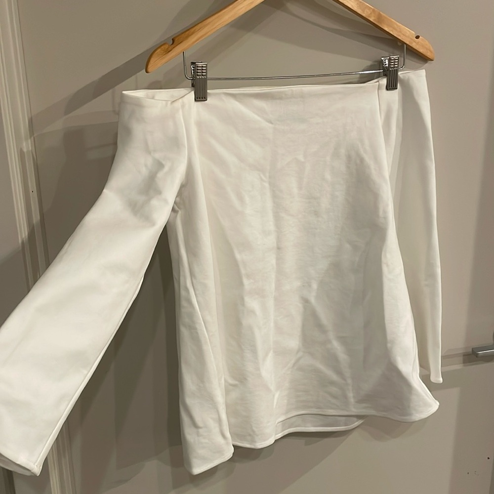 Pomander Place off shoulder white top